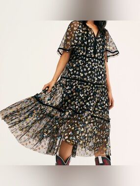 Free People • Practical Magic Midi Dress • Size Large